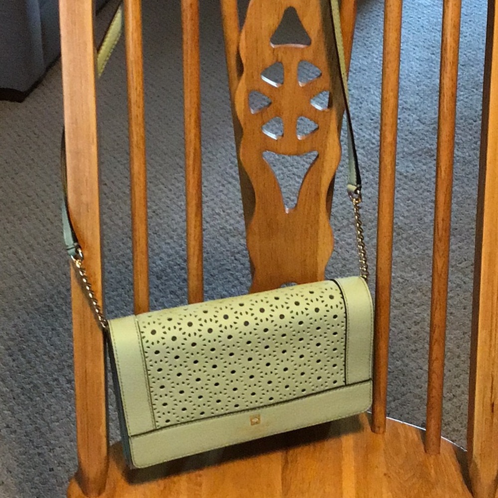 Kate Spade leather perforated flap over handbag